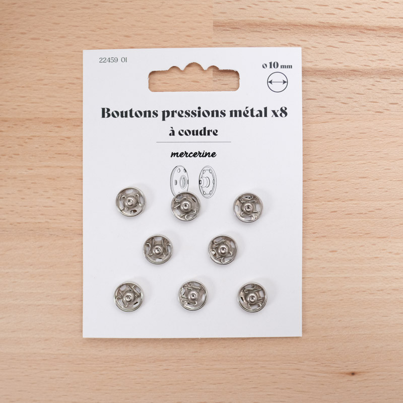 Bouton Pression taille 10MM nickel laqué